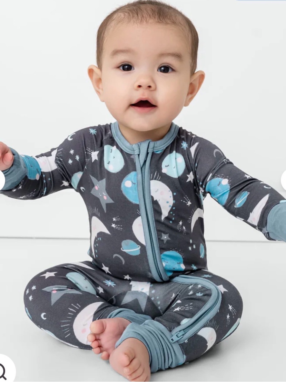 Little sleepies 3T to the moon and back zippy Lunaluxe foot cuff pajamas